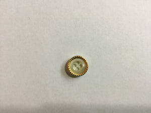 Button 12mm Round Gold/Cream