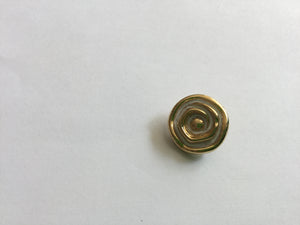 Button 22mm Round Gold Flower