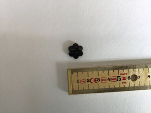 Button 15mm Flower Black