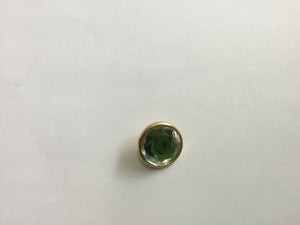 Button 20mm Round Gold Metal Clear Gem Centre