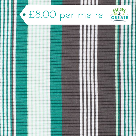Jersey Bar Code Stripe Green (Cotton)