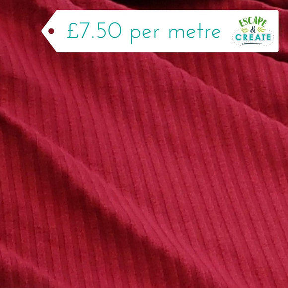 Jersey Rib Knit in Red