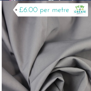 Cotton Poplin Plain in Grey