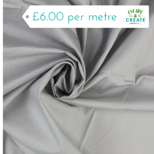 Cotton Poplin Plain in Silver