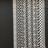 Jersey Black and White Double Border Print