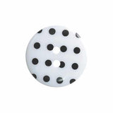 Button 12mm Round, Dotty Fine Style in White/Black